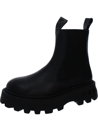 Simon Miller Womens Leather Pull On Chelsea Boots In Black