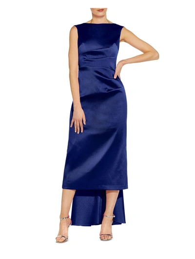 Aidan Mattox Womens Bow Side-zip Cocktail And Party Dress In Blue