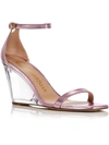 Stuart Weitzman Nudistlucite 85 Wedge Womens Leather Open Toe Wedge Heels In Purple