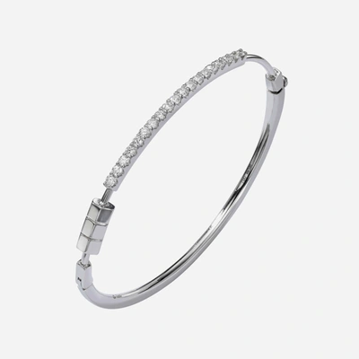 Ame Âme Totem 18k White Gold, Lab-grown Diamond 0.75ct. Tw. Wrist Cuff In Silver