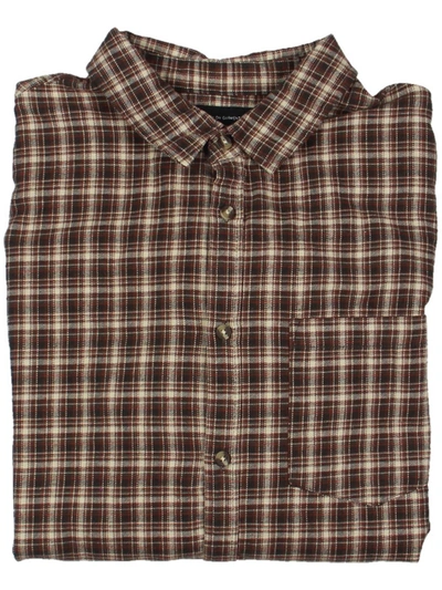 Cotton On Camden Mens Plaid Collared Button-down Shirt In Brown