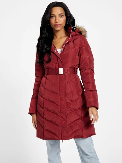 Guess Factory Malvan Real Down Jacket In Red