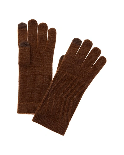 Phenix Traveling Rib Cashmere Tech Gloves In Brown