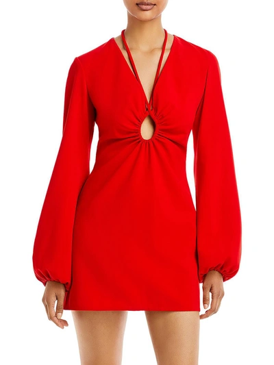 A.l.c Leslie Womens Cut-out Plunge Mini Dress In Red