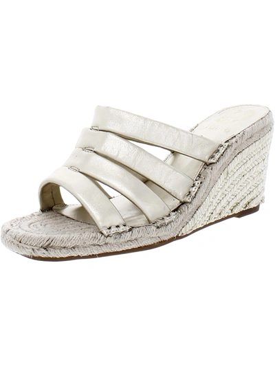 Vince Camuto Womens Strappy Slip On Wedge Sandals In White