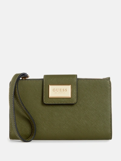 Guess Factory Abree Phone Organizer In Green