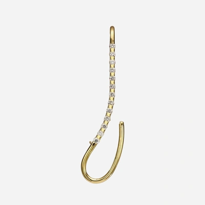 Ame Âme Q 18k Yellow Gold, Lab-grown Diamond 0.60ct. Tw. Helix Earring (left) In Silver