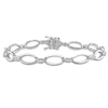 Mimi & Max 1/4ct Tdw Diamond Oval Link Bracelet In Sterling Silver - 7.25 In. In White