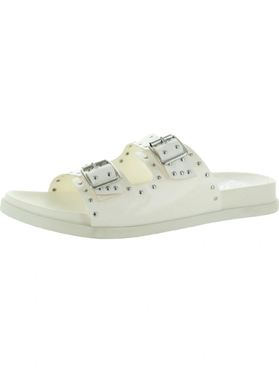 Vince Camuto Pavey Womens Slip On Studded Footbed Sandals In White