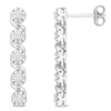 Mimi & Max 1/6ct Tdw Diamond Twist Drop Earrings In Sterling Silver In White