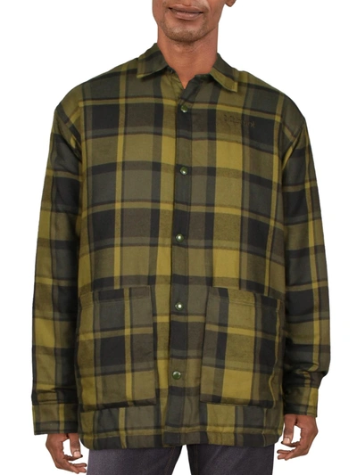 Marmot Lanigan Mens Flannel Warm Shirt Jacket In Green