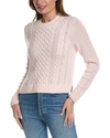 ALASHAN CASHMERE MILA CROPPED CABLE CASHMERE-BLEND SWEATER