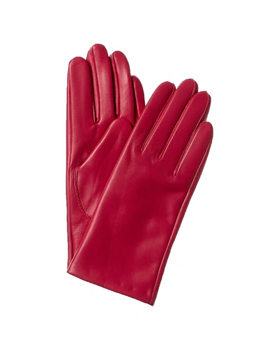 Phenix Lined Leather Gloves In Pink