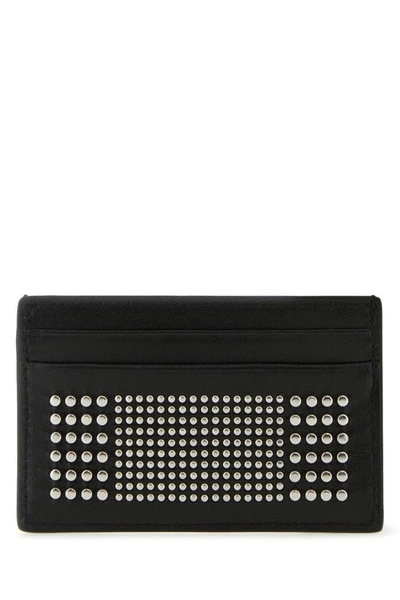 ALEXANDER MCQUEEN ALEXANDER MCQUEEN MEN BLACK LEATHER CARD HOLDER