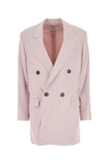 AMI ALEXANDRE MATTIUSSI AMI WOMAN LIGHT PINK WOOL OVERSIZE BLAZER