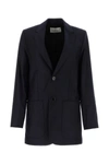 Ami Alexandre Mattiussi Wool Blazer With Back Slit And Front Pockets In Blue