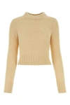 AMI ALEXANDRE MATTIUSSI AMI WOMAN PASTEL YELLOW STRETCH ALPACA BLEND jumper