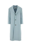 AMI ALEXANDRE MATTIUSSI AMI WOMAN POWDER BLUE WOOL BLEND COAT