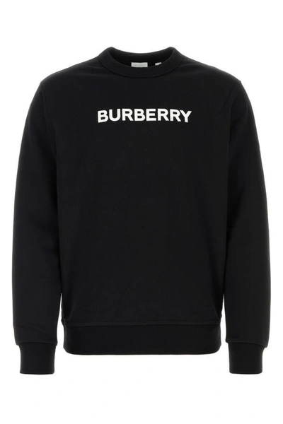 BURBERRY BURBERRY MEN BLACK STRETCH COTTON OVERSIZE SWEATER
