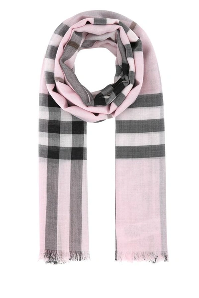 Burberry Unisex Embroidered Wool Blend Foulard In Pastel
