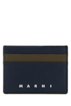 Marni Man Two-tone Leather Cardholder In Multicolor