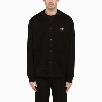 Prada Black Zip And Hoodie Men In Brown