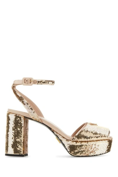 Prada Sandals In Gold