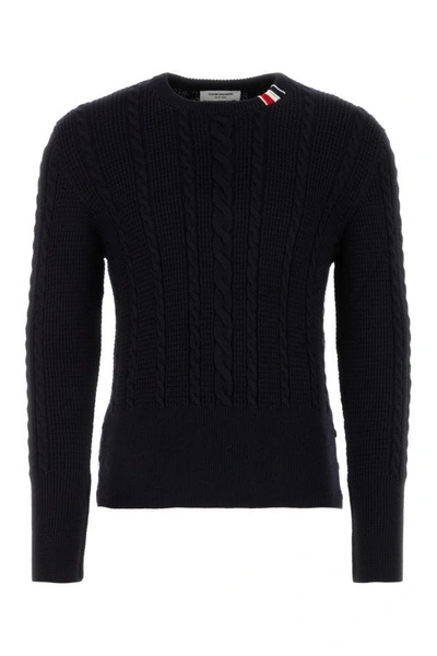 Thom Browne Man Midnight Wool Sweater In Blue