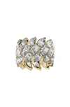 JENNIFER FISHER 18K GOLD MIXED CUT LAB CREATED DIAMOND ETERNITY RING