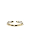 JENNIFER FISHER 18K GOLD LAB CREATED DIAMOND OPEN RING