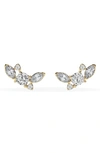 JENNIFER FISHER 18K GOLD MIXED LAB CREATED DIAMOND FASHION STUD EARRINGS