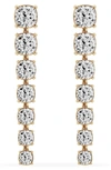 Jennifer Fisher Cushion Cut Lab Created Diamond Linear Earrings In 18k Yellow Gold