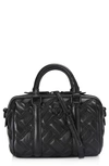 Kurt Geiger London Kensington Boston Drench Quilted Leather Crossbody Bag In Black