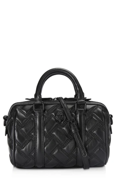 Kurt Geiger Kensington Boston Drench Quilted Leather Crossbody Bag In Black