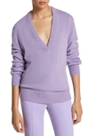 Michael Kors Cashmere Push-sleeve Knit Sweater In Freesia