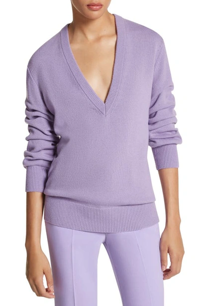 Michael Kors Cashmere Push-sleeve Knit Sweater In Freesia