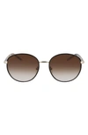 Longchamp Round-frame Sunglasses In Gold/ Black