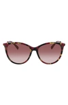 Longchamp 55mm Gradient Tea Cup Sunglasses In Red Havana