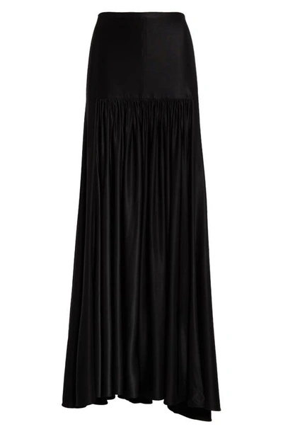 Rabanne Pleated Stretch-jersey Maxi Skirt In Black