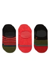 STANCE RED FADE ASSORTED 3-PACK NO-SHOW SOCKS