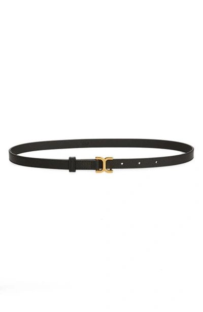 Chloé Marcie Belt Black Size M 100% Calf-skin Leather In Noir