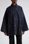 Totême Toteme Oversize Organic Cotton Denim Overshirt In Raw Blue