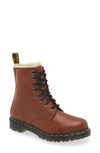 Dr. Martens' Serena Womens Leather Lace Up Combat Boots In Saddle Tan Farrier