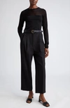 Totême Black Semi Sheer Evening Top In Viscose Woman In Black