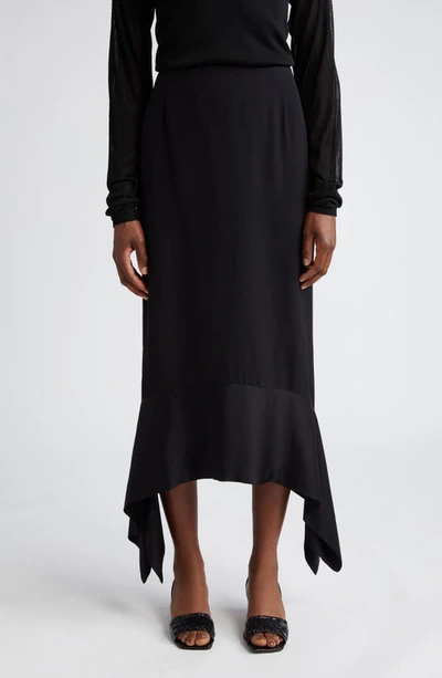 Totême Satin-sash Crepe Maxi Skirt In Black