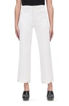 Frame Relaxed Fit Straight Leg Crop Jeans In White Modern Chew