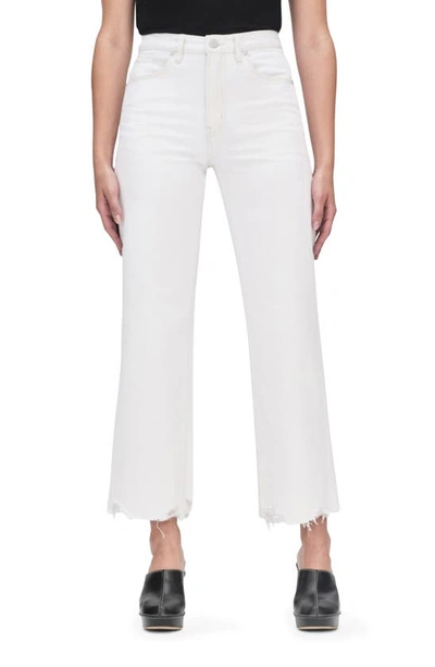 Frame The Pencil Crop High Waist Ankle Slim Straight Leg Jeans In White