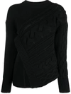 Alexander Mcqueen Asymmetric Wool Jumper In Black