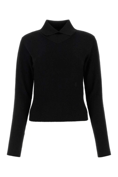 Jil Sander Maglione In Misto Lana Nera Donna In Black
