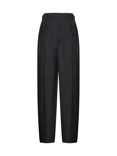 Lemaire Pleated-waist Virgin-wool Trousers In Black